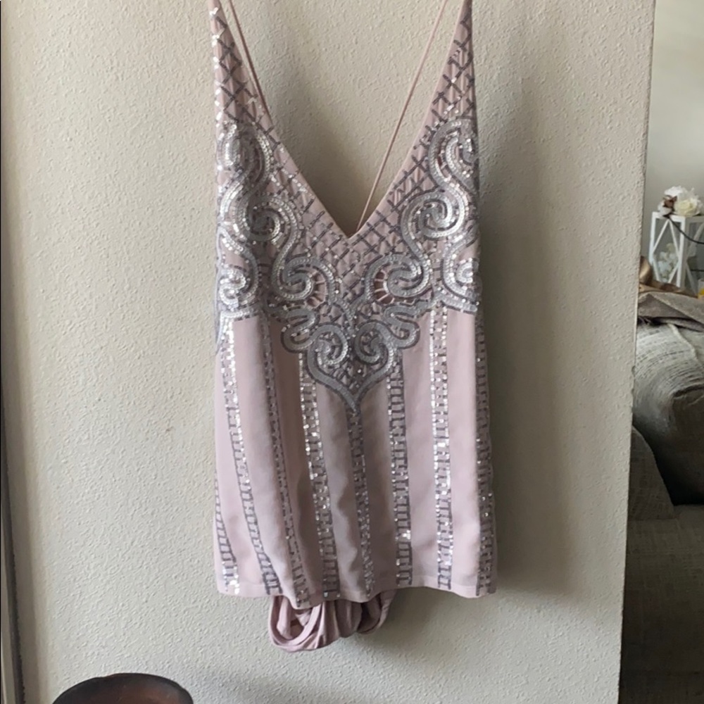 Express Sequin crisscross top